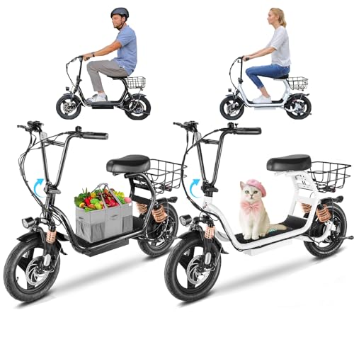 2Pcs Caroma Electric Scooters with Seat, Peak 1200W Electric Scooters for Adults, 500Wh Battery, 30 Miles Range, 20 MPH Top Speed, 14