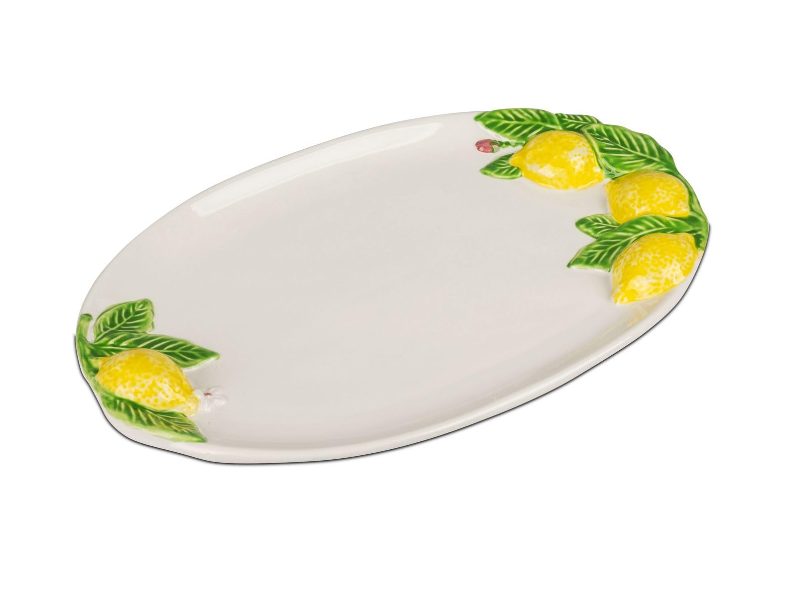 formano Servierplatte Steingut Zitronenplatte Oval 38 cm Dekoplatte