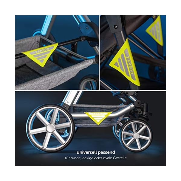 Zamboo 4er Pack Kinderwagen Reflektor Set Universal - 4 Stück Sicherheits-Reflektoren mit Klettverschluss, Ideal für… – Bild 6