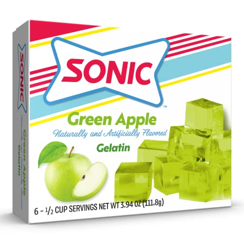 Sonic Gelatin Mix, Green Apple, 3.94 OZ