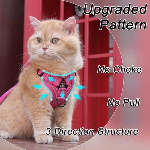 Arnés para gatos para caminar con chaleco suave rosa talla L 4