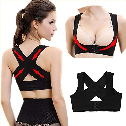 Correcteur de posture et ceinture de soutien dorsal noir XXL vêtement de maintien pour femme