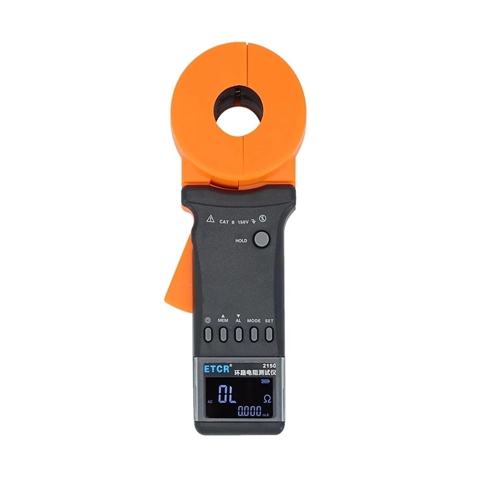 ETCR2150 Analyseur de jauge de testeur de résistance de boucle avec fuite de boucle Résolution de test de test Coungeur numérique 0,001MA 1500OHM