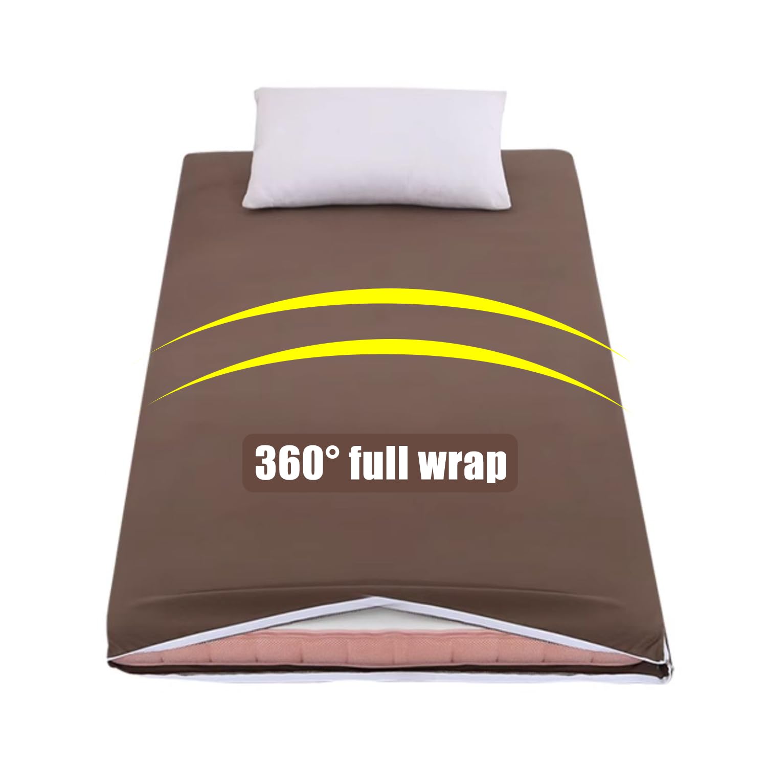 Greyb,150x190cm, Futon Copertura Materasso Pavimento con Cerniera Futone Slipcover Avvolgimento Completo Futon Giapponese Tradizionale Materasso Protettore Copertura Materasso Tatami