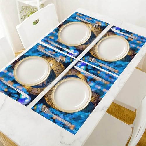 Table à manger protégée grâce au lot de 6 sets de table antidérapants - 7