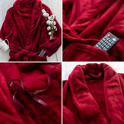 Alexander Del Rossa Men’s Robe, Plush Fleece Bathrobe With Two Large Front Pockets And Tie Closure, Steel Gray, Small Medium #TOP4