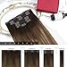Moresoo Clip in Extensions Real Human Hair Balayage Remy Straight Double Weft Clip in Human Hair Extensions for Fashion Women Party Ombre Dark Brown to Golden Brown with Dark Ash Blonde 7Pcs 120G 16in