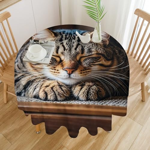 Nappe de table ronde thermorésistante anti-pli en polyester 178cm - 8