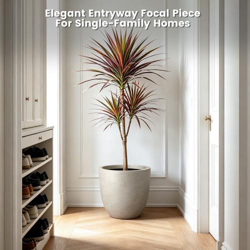 Image of Kante Weathered Concrete Planter 18 inch Dia All-Weather Round Large Pot