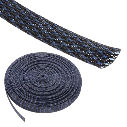 Rebower 100ft Gaine tresse PET 3/4 po noir bleu