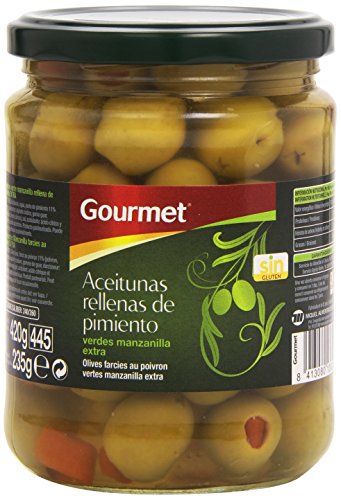 Gourmet - Aceitunas rellenas de pimiento - verdes manzanilla extra - 235 g