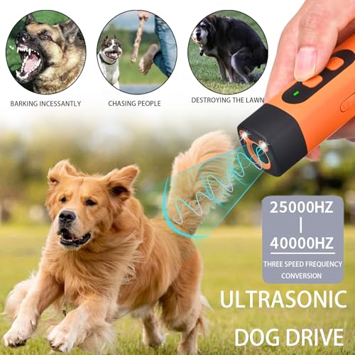 YOUYIKE Anti Bell Gerät Hunde, Ultraschall Hundeabwehr, Wiederaufladbar mit LED-Taschenlampe, 3 Frequenzen Stufen für sofortige Wirkung gegen Bellen, für Hundetypen, Innen & Außen