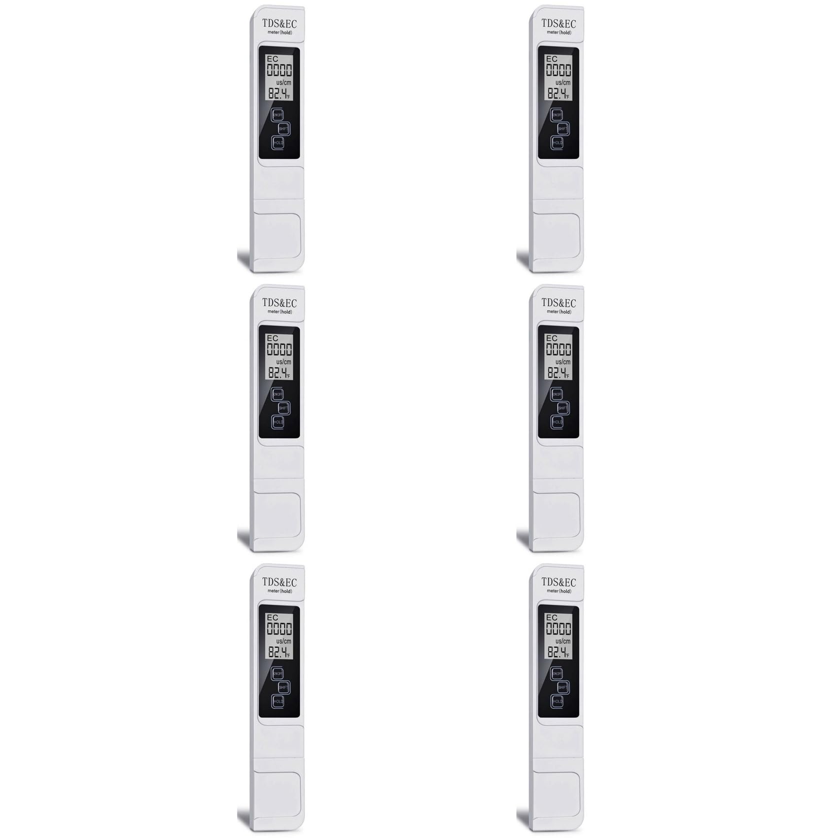 Jnchdghwa White 6X Tds Ec Meter Digital Water Quality Tester 0-9999 Ppm Measurement Range Water Purity Temperature Meter Tester