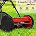 TANGZON Hand Push Lawnmower, Manual Lawn Mower with 30cm Cutting Width, 18.5L Grass Box, 4 Adjustable Cutting Heights, Walk-Behind Cylinder Lawn Mower For Small Gardens (Red+Black)