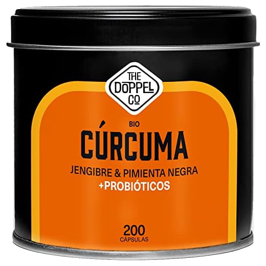 200 Cápsulas BIO Cúrcuma con PROBIÓTICOS Jengibre y Pimienta Negra - Máxima Dosis 1460mg - Antioxidante y Antiinflamatorio Natural - Articulaciones y Huesos - Certificación Ecológica