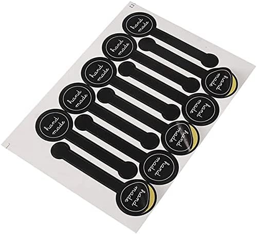 200 Pcs( 20 Sheets) Black Lollipop Hand Made Sealing Stickers Self Adhesive Paper Sticker Labels Decorative Baking Labels for Handmade Food Packaging Gift Wrapping etc