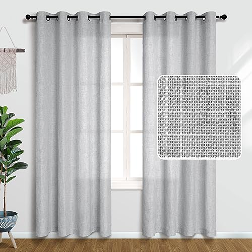 Light Grey Linen Grommet Curtains