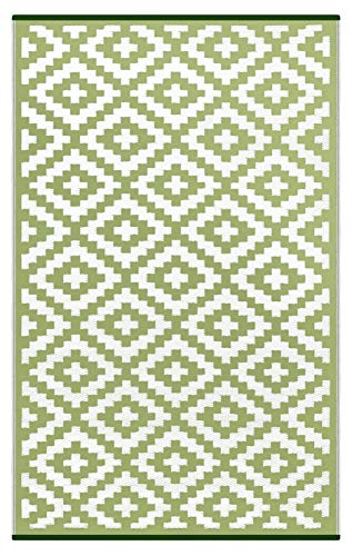 Green Decore Nirvana - Alfombra de plástico Reversible, Color Verde y Blanco