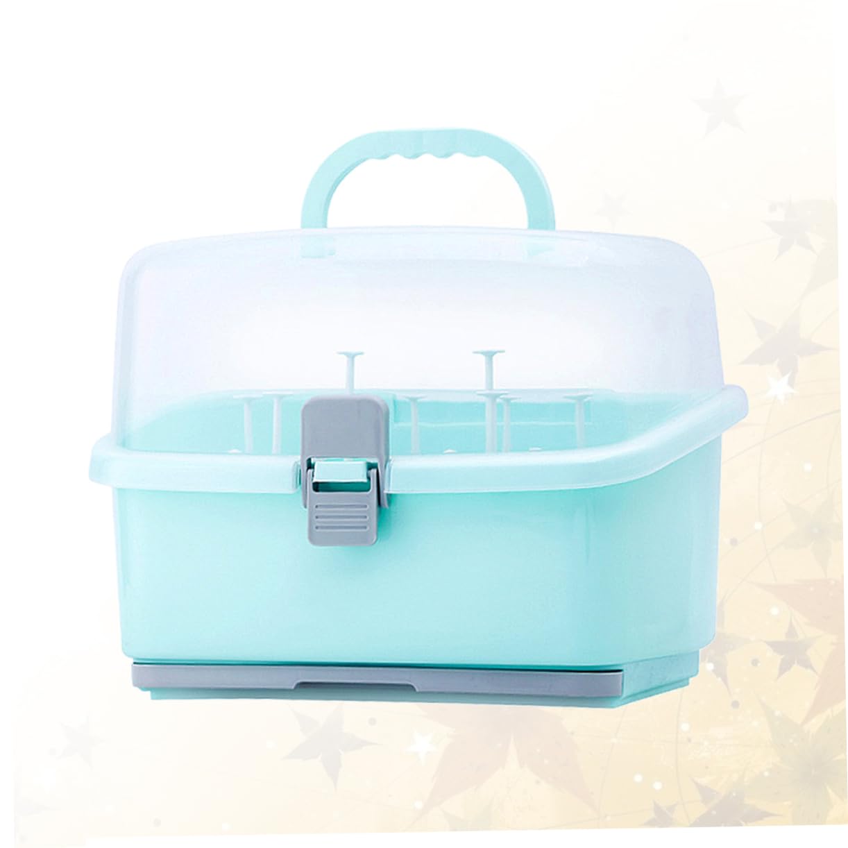 Boîte de Rangement pour Biberons Vert en Plastique, Grosse Capacité | Étui à Bouteilles de Lait Portable, pour Tétine, Usage Voyage et Extérieur