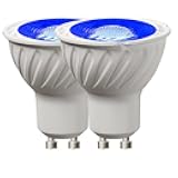 LIDESENMO 2-Pack LED Landscape Light 5W GU10 Red Green Blue Orange LED Spotlight Bulbs MR16 Coloured Spot Light Bulb for Wall Washer, Landscape Lighting, Decorative Lighting, Mood Lighting (Blue)