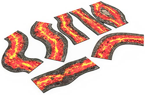 Set de rivière de lave modulaire 2D de haute précision pour Warhammer 40k, 7 pièces