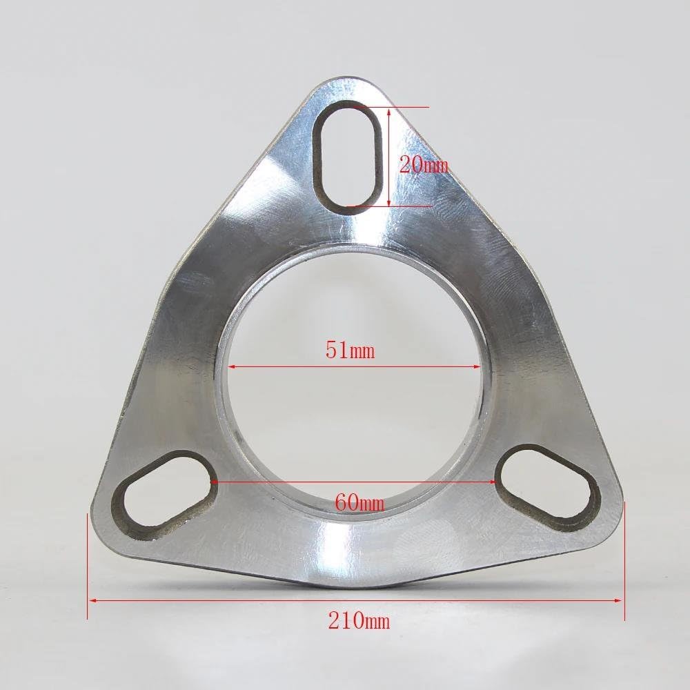 gola della coda dell'auto Flangia In Acciaio Inossidabile 304 Universale 51mm Flangia Mobile Saldata A 3 Fori Utilizzata Per Tubi Di Scarico Delle Automobili
