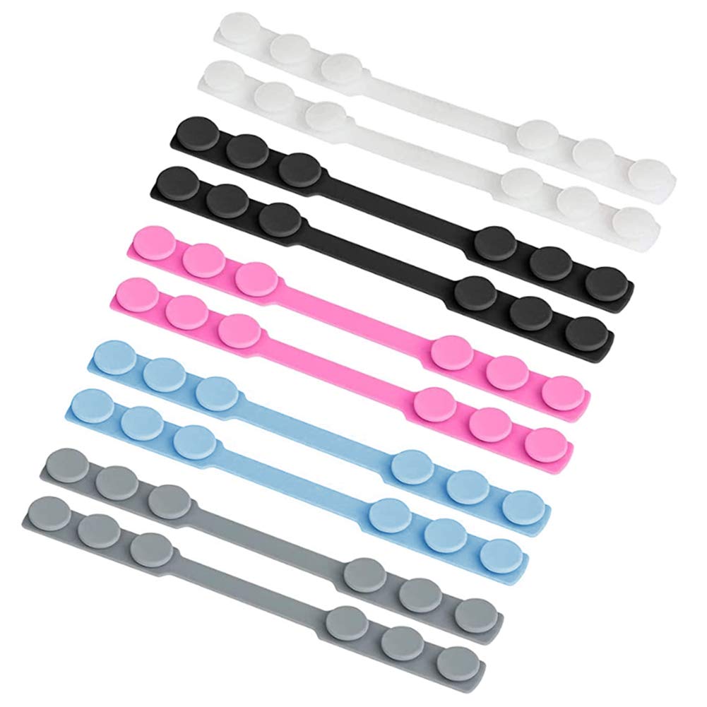 Masque Attache Crochets Boucles D'oreilles Silicone Extension Sangle Boucle de Protection Auditive pour Homme Femme (10 PCS)