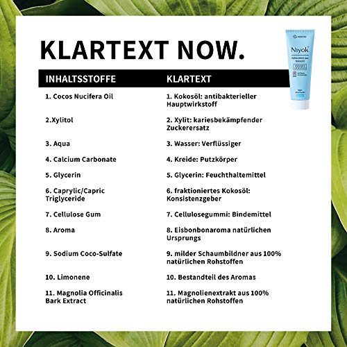 NIYOK Zahncreme Kokosöl, Eisminze (5x75ml), fluoridfreie Zahnpasta, Naturkosmetik – Bild 3
