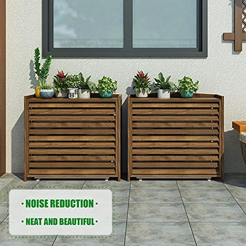 Couverture de climatisation en bois carbonisé pour extérieur - 7