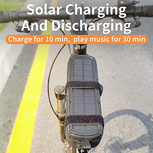 CYBORIS Bluetooth-luidspreker op zonne-energie, 30 uur speeltijd, verbeterde draadloze hifi-draagbare Bluetooth 5.0 stereoluidspreker, zonne-energie aangedreven schokbestendig en waterdicht voor - Afbeelding 4