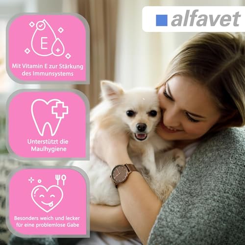 alfavet FeliGum Gingiva, unterstützt bei Zahnfleisch und Maulhöhlen Entzündung von Katze und Hund, Kaudrops, Ergänzungsfuttermittel, 120g