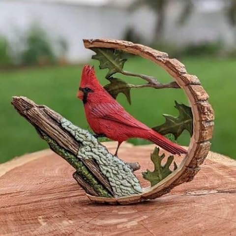 Grishay Vibrant Cardinal, Sherum Vibrant Cardinal, Fanyil Vibrant Cardinal, Cardinal Figurine, Cardinal Wood Carving Handmade, Bird Figurines Home Decor, Valentine's Day Decor, Cardinal Statue (1PC) Cover