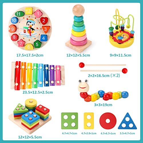 Qizebaby 木製 おもちゃ 1歳 2歳 モンテッソーリ教育 おもち