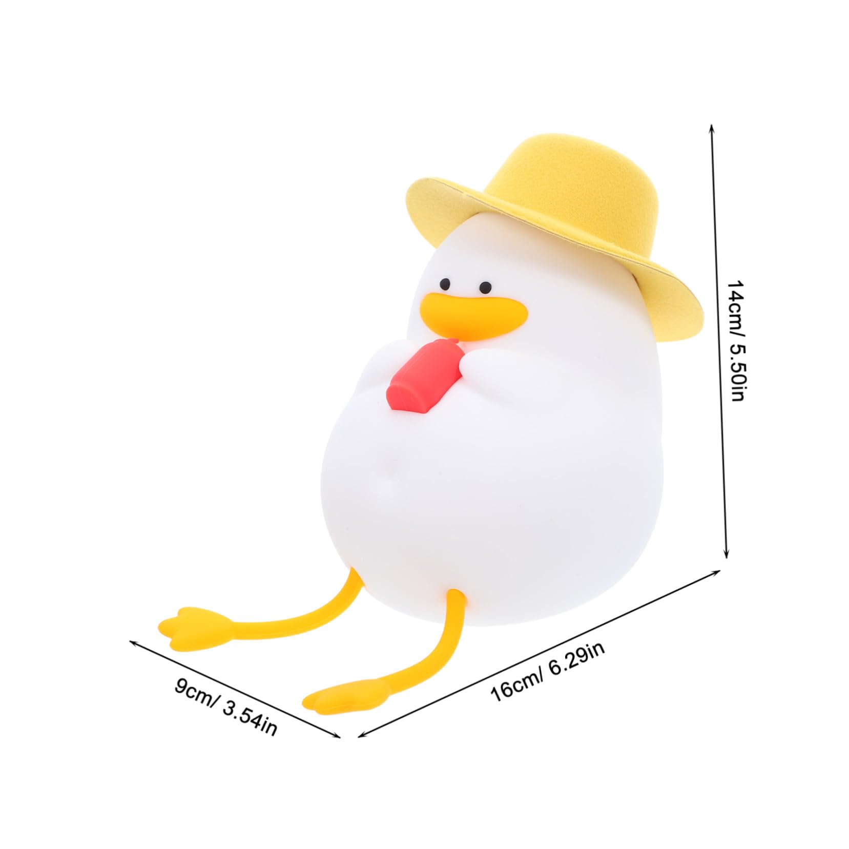NUOBESTY Luz Nocturna Pato de Dibujos Animados en Silicona Abs PC | Amarillo, Resistente a Caídas, para Guardería y Tomas Nocturnas, Estilo Adorable y Juguetón