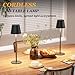 Cordless Table Lamp Rechargeable Black - KK 2 Pack 5000mAH Battery Operated Lamp for Counter, 3 Color Stepless Dimming Waterproof LED Wireless Lamp for Dining Kitchen, Outdoor Patio, Touch Control