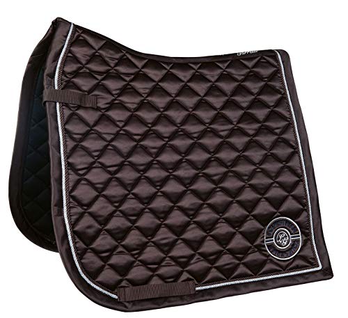 Tapis de selle HKM 11596 surpiqué marron taille unique résistant et respirant
