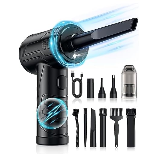Powerful Compressed Air Duster for Deep Cleaning-Replace Compressed Air Can-No Canned Air Duster-Keyboard Cleaner-PC Cleaning-Rechargeable-3-Speeds-95000RPM Cordless Air Blower-Car Duster 8000mAh