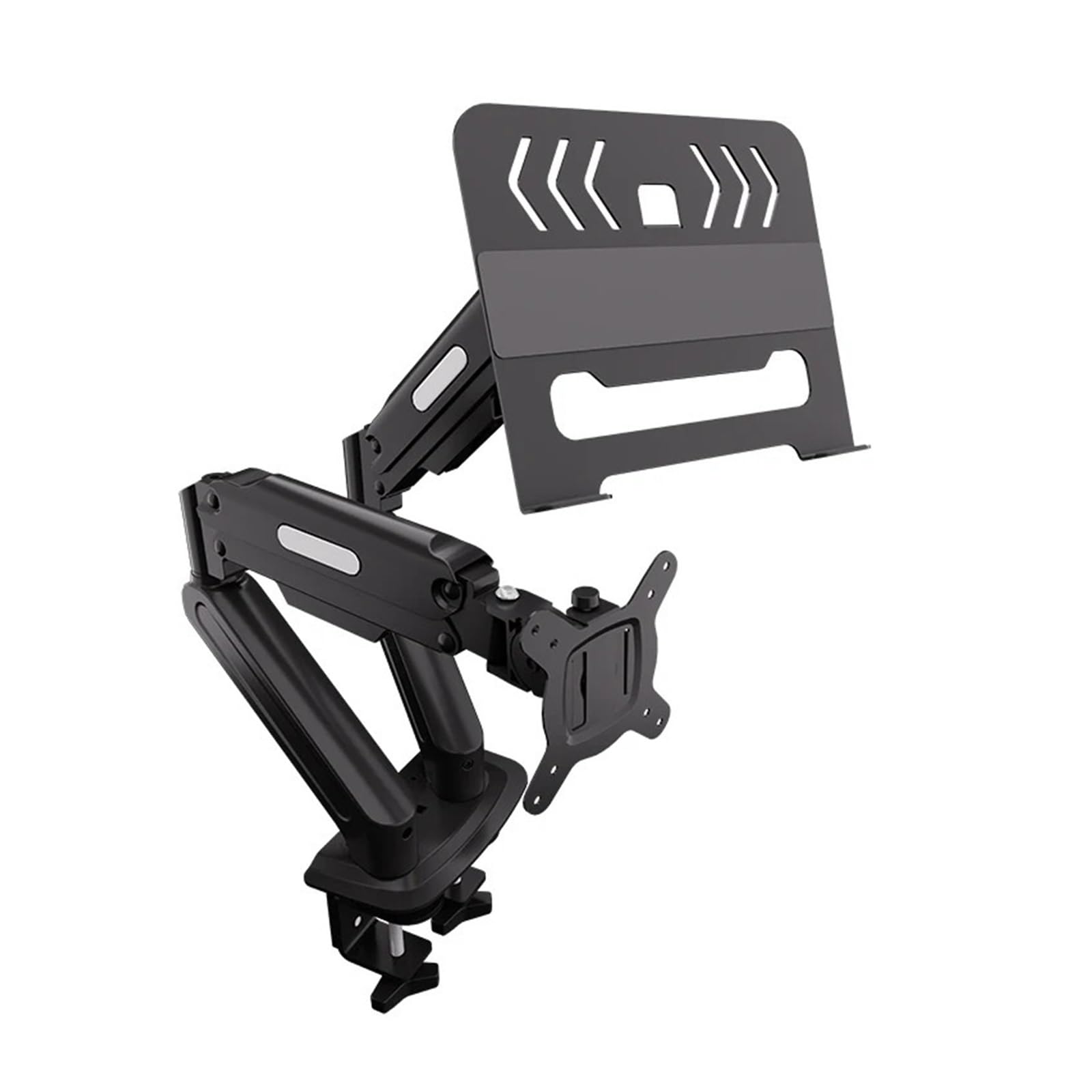 Supporto da scrivania con molla a gas for laptop con doppio monitor | La staffa regolabile supporta monitor da 13-32 pollici e laptop da 10-17 pollici