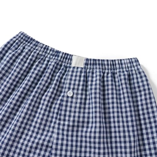Image of Women Pajamas Shorts Micro Boxer Shorts Y2K Cute Gingham Sleep Lounge Shorts Checkered Plaid Button Pj Mini Shorts