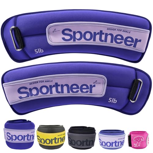 Poids pour poignets et chevilles violets Sportneer 2 x 0,9 kg pour sport et fitness