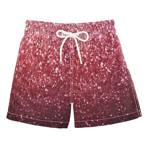 Boccsty Strawberry Red Rose Pink Glitter Boys Swim Trunks Baby Kids Swimwear Summer Toddler Beach Board Shorts 2T - Main Image
