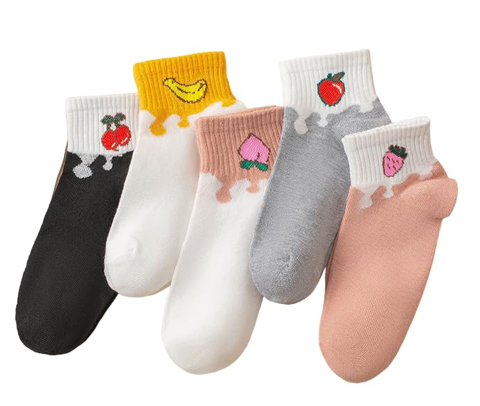 Women's Premium Cotton Stylish Ankle Length Low Cut Socks Free Size - 5 Pair Design May Vary (Multicolour)-image-4