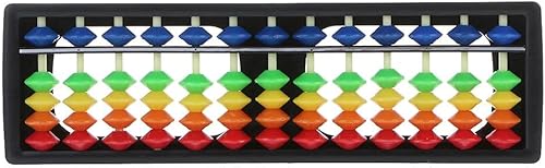 NABIAN Herramienta de cálculo aritmético de abaco portátil de plástico de 13 columnas con cuentas coloridas Ábaco educativo para niños pequeños