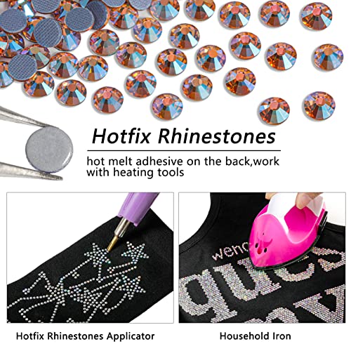 Beadsland Hotfix Rhinestones, 2880pcs Flatback Crystal Rhinestones for Crafts Clothes DIY Decorations Champagne AB, SS6, 1.9-2.1mm - Image 4
