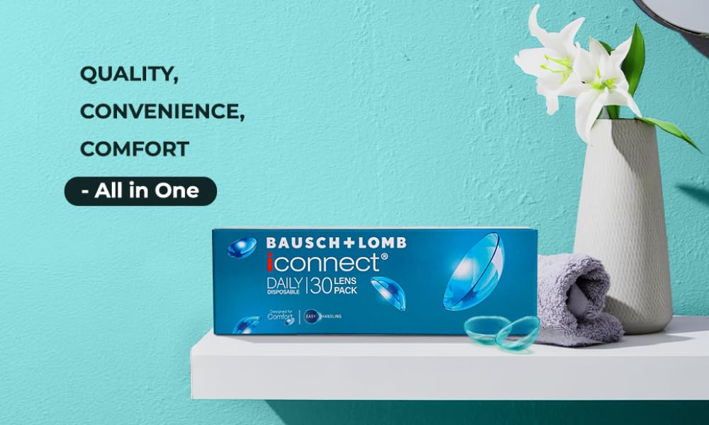 Bausch & Lomb Iconnect Daily Contact Lens - Spherical | Daily Disposable | Hydrogel Material | (-5, Pack of 30) - Image 6 thumbnail