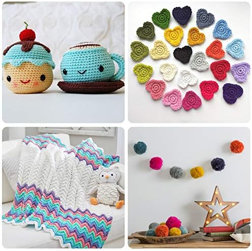 SOLEDI Wool for Crochet 20*25g Balls Double Knitting Wool, Crochet Yarn Packs for Blankets Crafts Dolls Pet Clothes ect