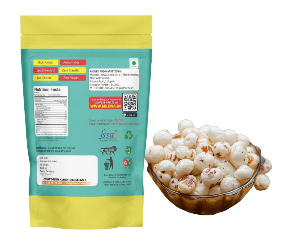 Image of 1 Kg Makhana | Pack Of 4 X 250g | Unpolished Hand-Picked Phool Makhana | Best For Fasting Vrat | Prasadam | Pesticide Free | Reuseable Zip Lock Pouch | Makhane | Foxnuts | Grocery | Staples | Snacks | Superfood