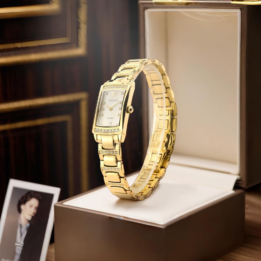 STARKING Gold Watches for Women, Quartz Wrist Watches of Vintage Watch, Japanese Quartz Movement, 3ATM Waterproof, Birthday Gifts, Stainless Steel Detachable Watch Band - Image 2