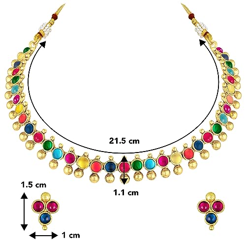 Image of Peora Traditional Ethnic Necklace & Jewellery Set Gift for Women