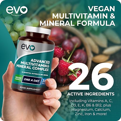 EVO NUTRITION Multivitamins & Minerals - 365 Vegan Multivitamin Tablets | 1 Year Supply | Multivitamin Tablets for Men & Women with 26 Essential Active Vitamins & Minerals | Made in The UK - Image 4